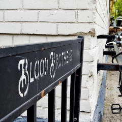 Patio railing at Blood Brothers Brewing