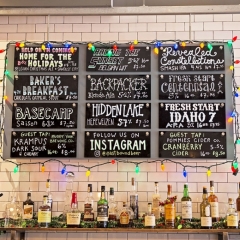 Tap list at Eastbound Brewing Company (Dec, 2018)