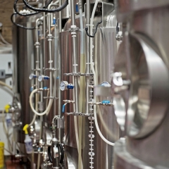 The brewhouse at Eastbound Brewing Company