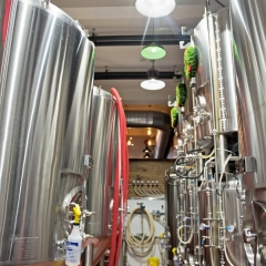 The brewhouse at Eastbound Brewing Company