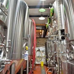 The brewhouse at Eastbound Brewing Company