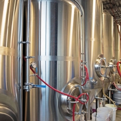 Fermentation tanks at Halo Brewery