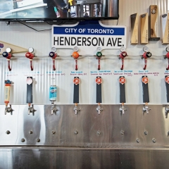 Beer taps at Henderson Brewing Company