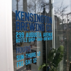 The front door at Kensington Brewing Company