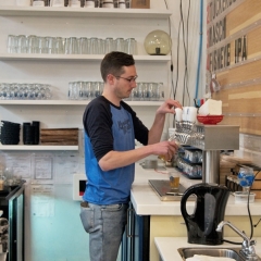 Mike Gurr pours a pint at Kensington Brewing Company