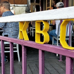 Patio railings at Kingston Brewing Company.