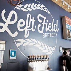 The taps at Left Field Brewery