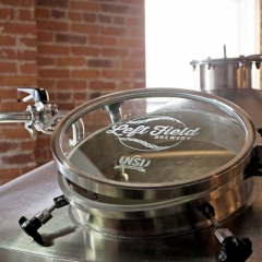 Brew kettle at Left Field Brewery