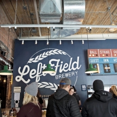 Ordering at Left Field Brewery