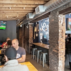 Seating area at Left Field Brewery