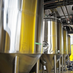 Fermentation tanks at Longslice Brewery