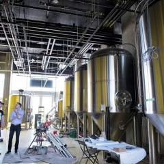 Inside the brewery at Longslice