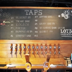 Tap list and beer taps