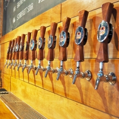Beer taps at Lot 30 Brewers