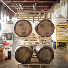 Aging Barrels at Shacklands Brewing Company