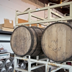 Aging Barrels at Shacklands Brewing Company